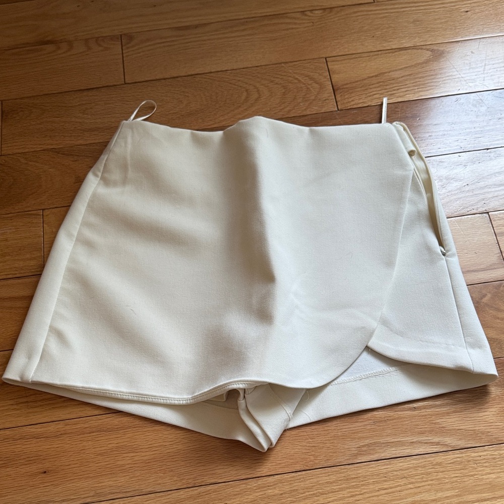 Zara Cream Wrap-Front Women’s Skort